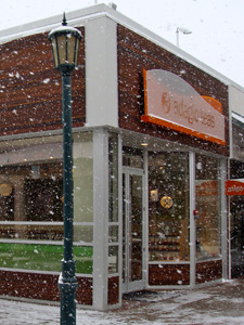 Winter in Chicago Old Orchard store in snow