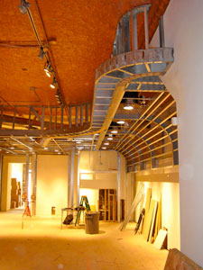 Interior shot during construction