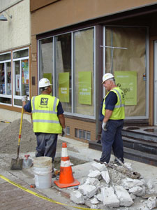 Tearing up the sidewalk